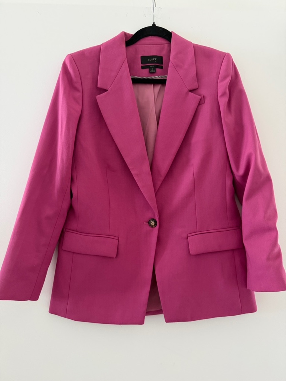 J. Crew Vibrant Pink Single-Button Blazer